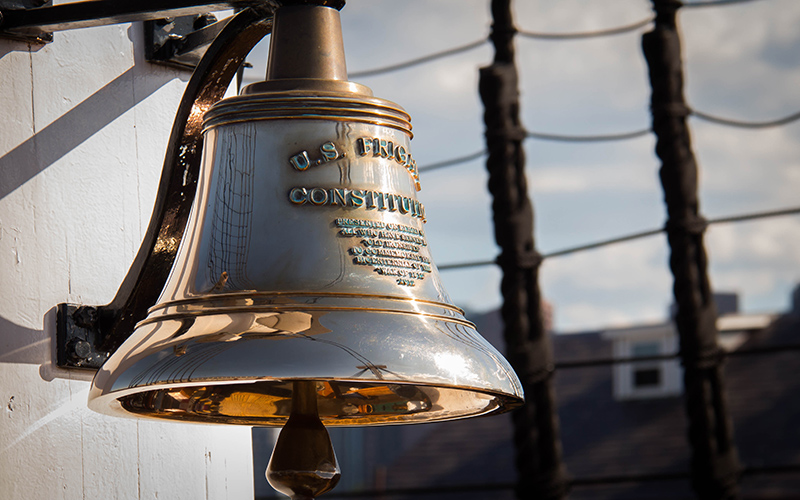 Brass ship bell from the USS Constitution